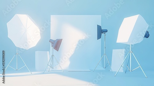 Minimalist studio setup with clean design and soft lighting, embodying modern simplicity and focus.