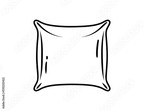 Simple square pillow line art perfect for bedding, textile, or home decor design projects and minimalist illustration needs.