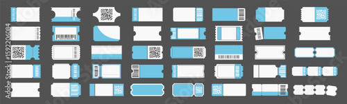 Coupon and voucher icon set. Blank discount tickets, gift cards, fashion coupons and promo templates. Hand drawn style vector elements