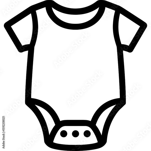 Baby onesie outline icon vector