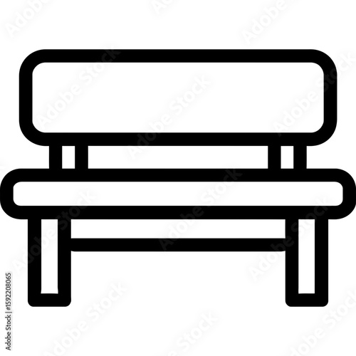 Bench seat outline icon vector