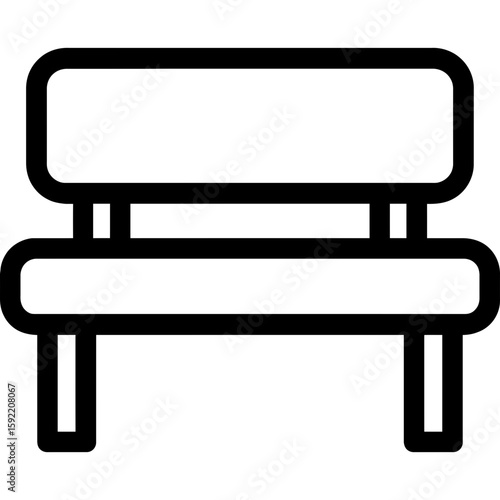 Bench seat outline icon vector