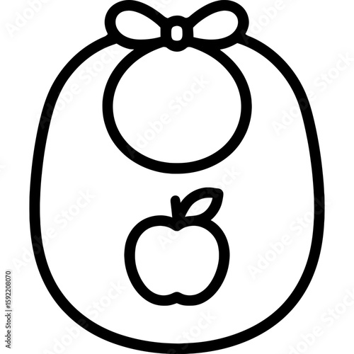 Baby bib outline icon vector