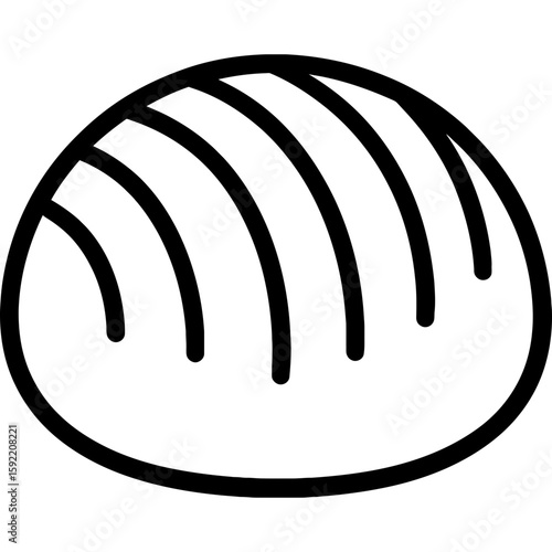 Concha bread outline icon vector