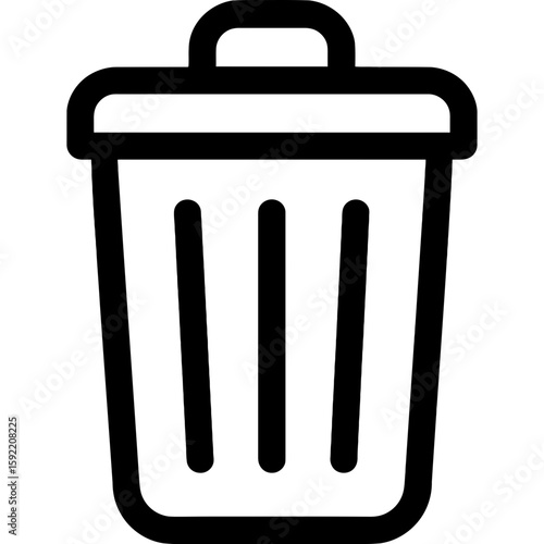 Trash bin waste container outline icon vector