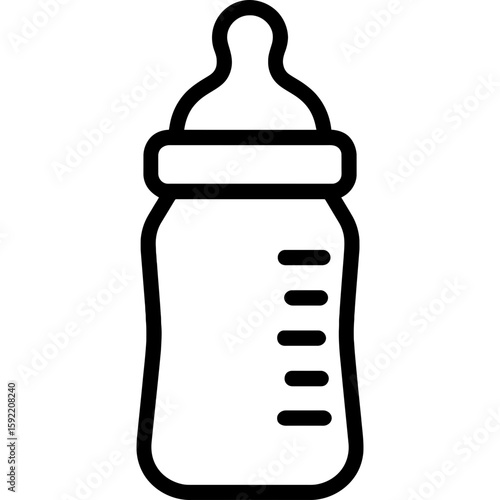 Baby bottle outline icon vector