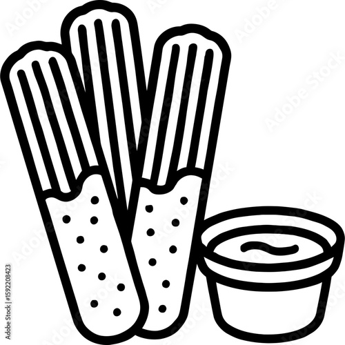 Churros outline icon vector