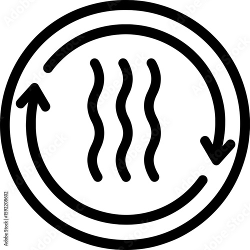 Convection cell circular flow outline icon vector