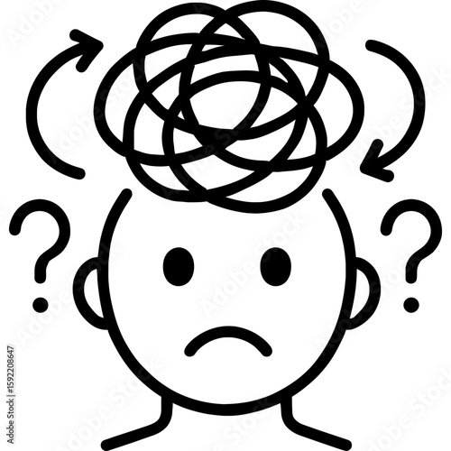 Swirling confusion outline icon vector