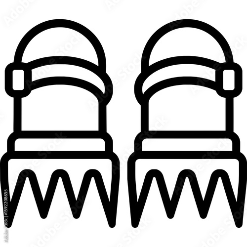 Crampons outline icon vector