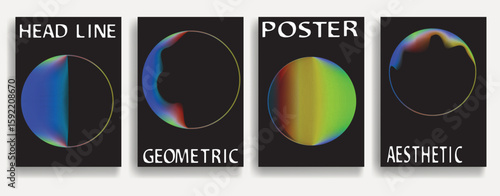Modern posters . Vector design composition with colorful various geometric shapes . Abstract contemporary art . Vector art ideal for media, ads, covers, brochures, banners. 