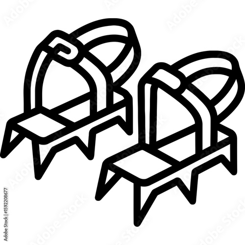Crampons outline icon vector