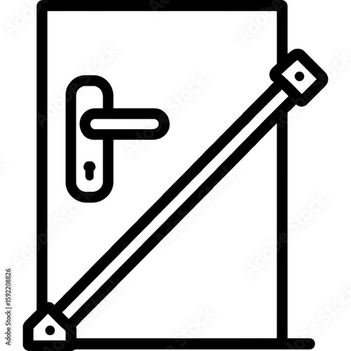 Door reinforcement bar outline icon vector