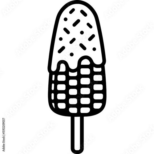 Elote corn street food outline icon vector