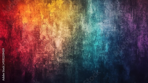 Vibrant Grunge Art Wall with Gradient Lighting, Abstract and Textured Design
