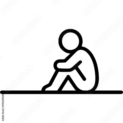 Isolated figure in empty space outline icon vector