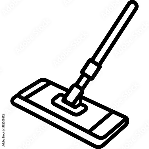 Microfiber mop system outline icon vector