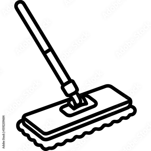 Microfiber mop system outline icon vector