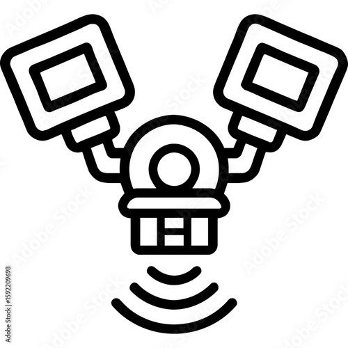 Motion sensor floodlight outline icon vector
