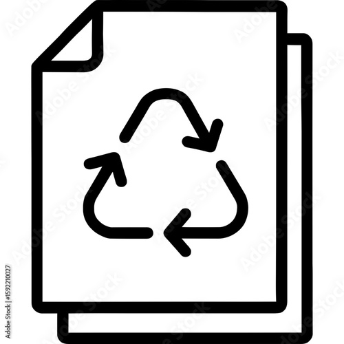 Recyclable paper outline icon vector