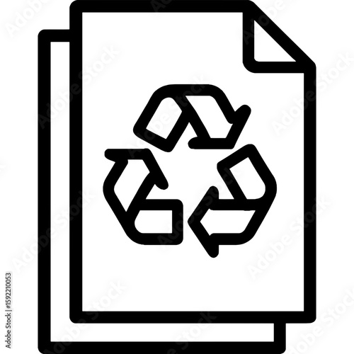 Recyclable paper outline icon vector