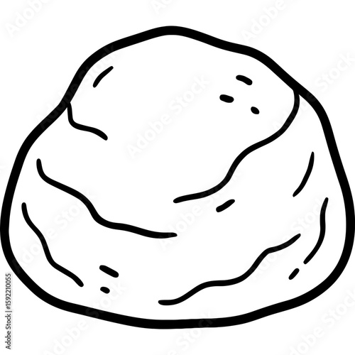 Rock or stone outline icon vector