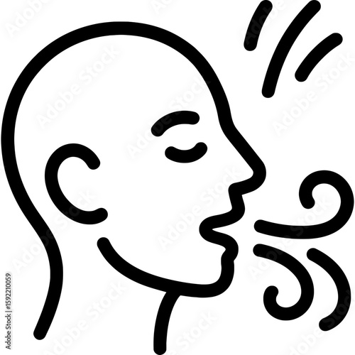 Relief exhale release tension outline icon vector
