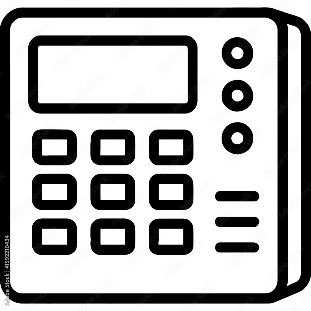 Wall-mounted security control panel outline icon vector Wall-mounted security control panel outline icon vector