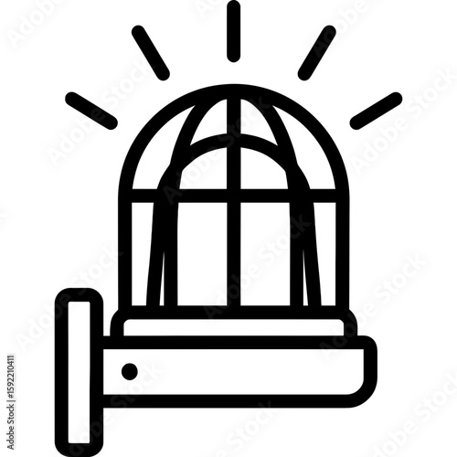 Security strobe light alarm outline icon vector
