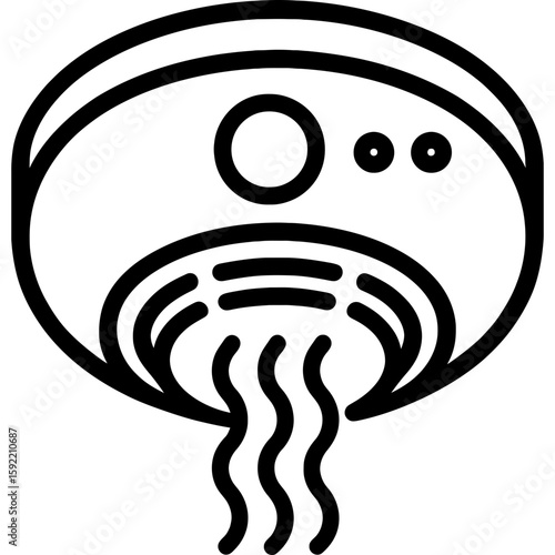 Smoke and co detector combo outline icon vector