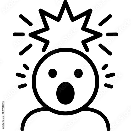 Surprise sudden expansion burst outline icon vector