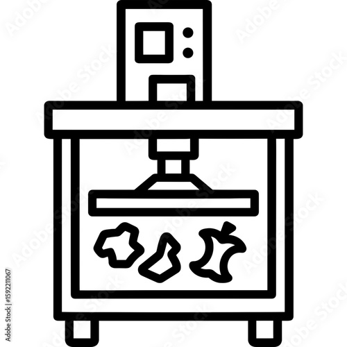 Trash compactor outline icon vector
