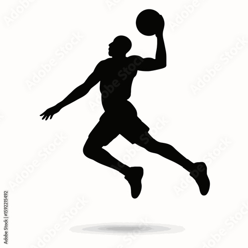 Dynamic Basketball Player Dunking Silhouette