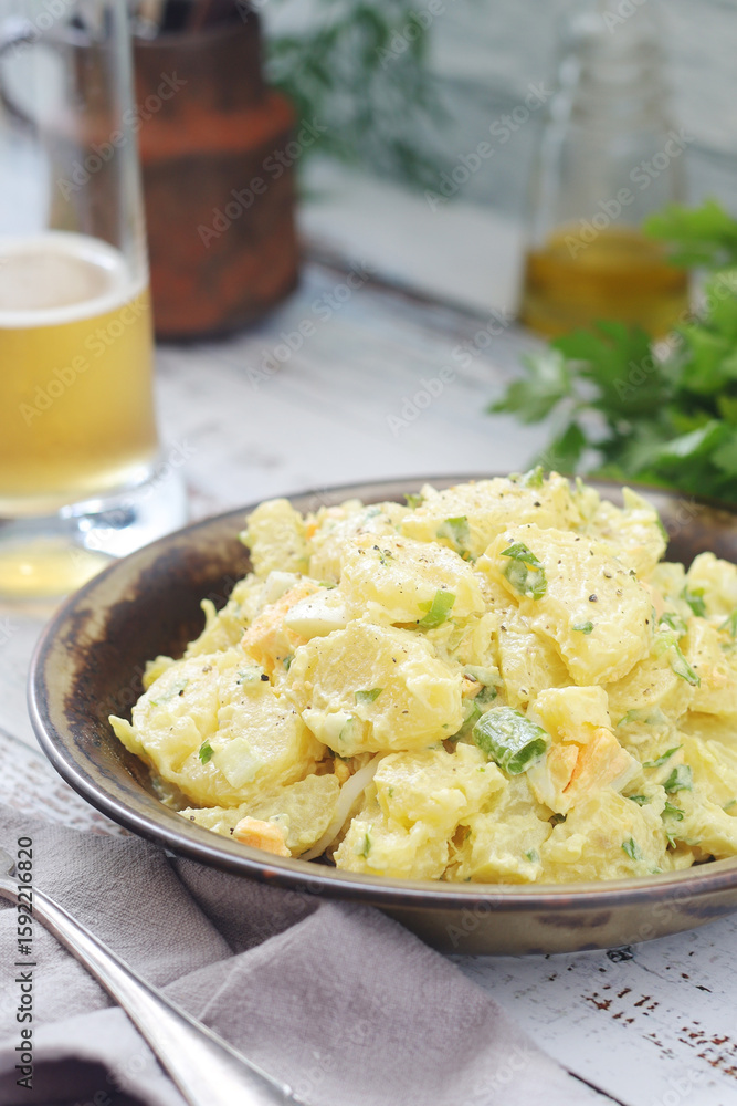 Traditional German dish potato salad Traditional German dish potato salad