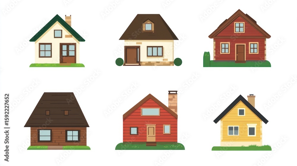 Fototapeta premium Collection of stylized houses