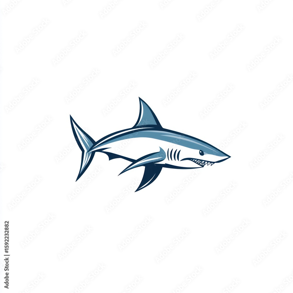 Naklejka premium A stylized illustration of a shark