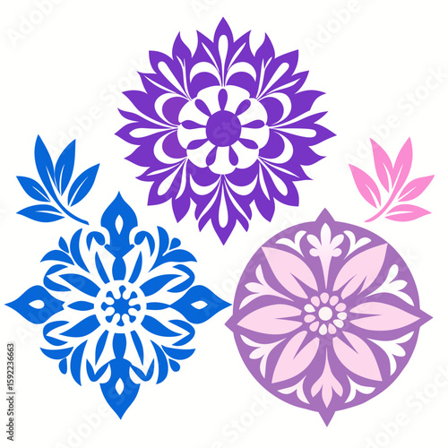 Elegant floral stencil sheets with intricate cutouts for crafting and decor