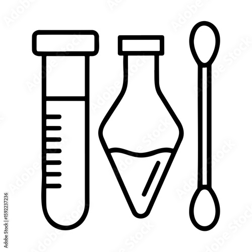 PCR test equipment icon, minimalistic design,