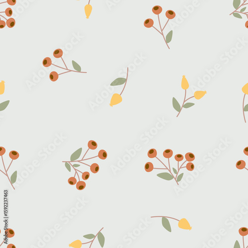 Wallpaper Mural Cute floral seamless pattern with flowers and branches. Wildflower vector illustration in spring or summer. Elegant template for fabric, wallpaper, stationery, wrapping, card, and phone cases. Torontodigital.ca