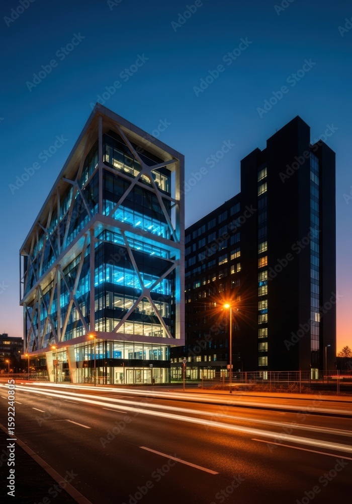 Fototapeta premium Modern Office Buildings at Twilight
