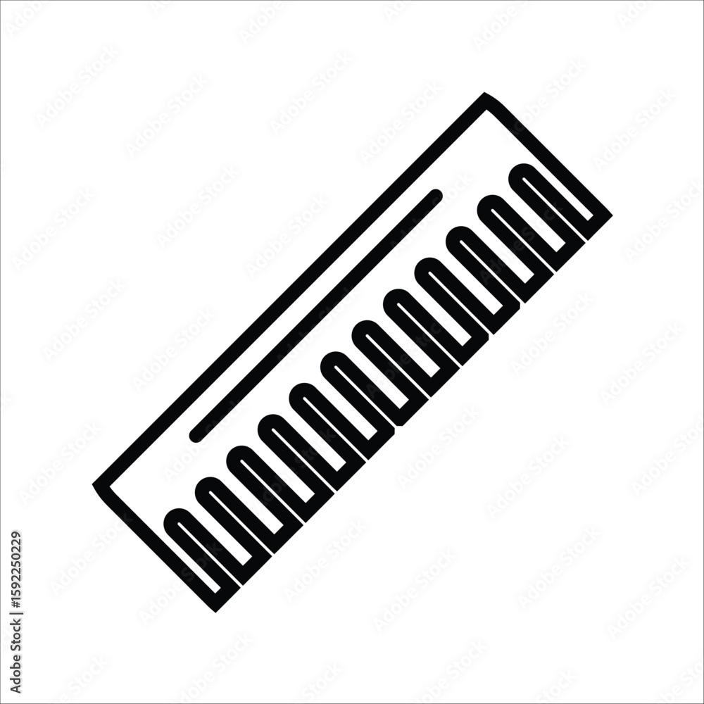 comb vector icon line template comb vector icon line template