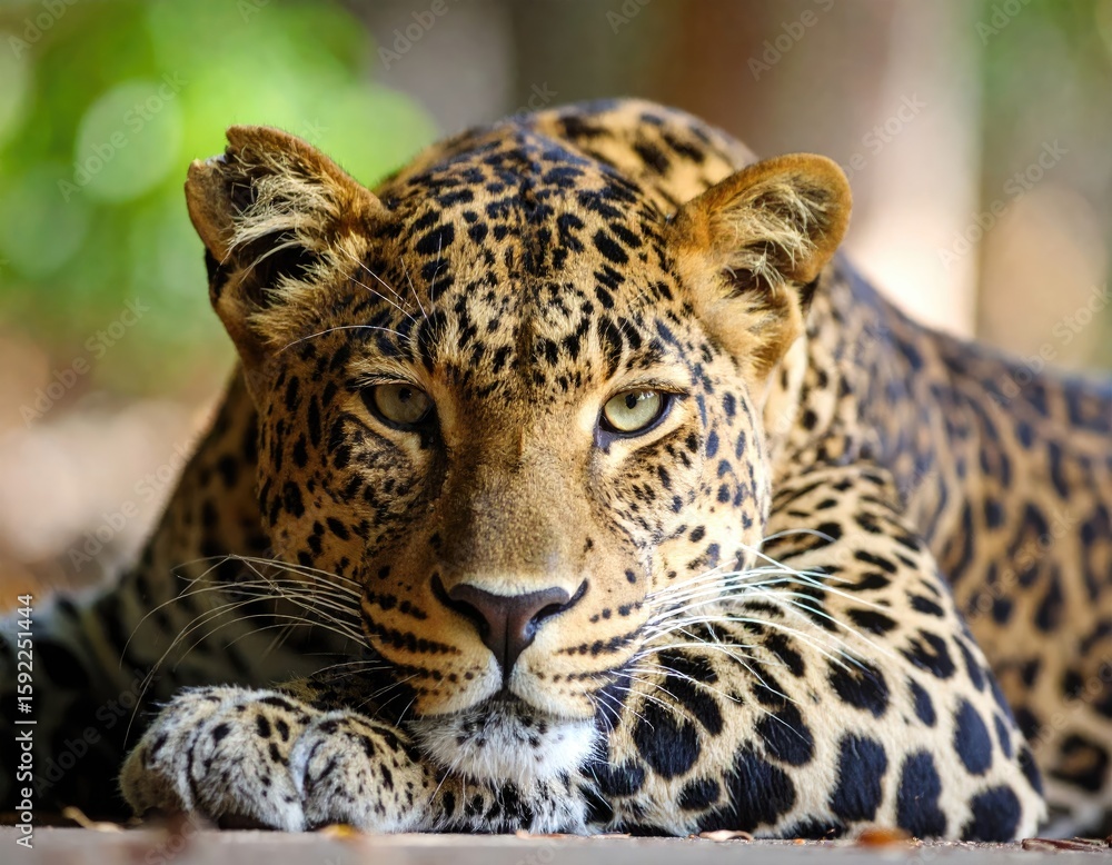 Fototapeta premium Close-up of a leopard resting (2)