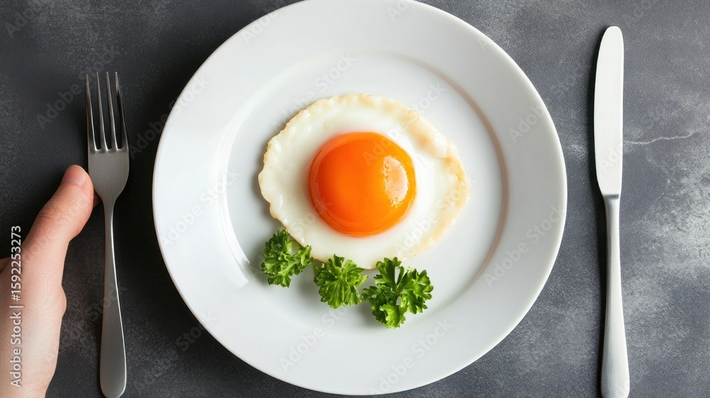 Fried egg on a plate Fried egg on a plate