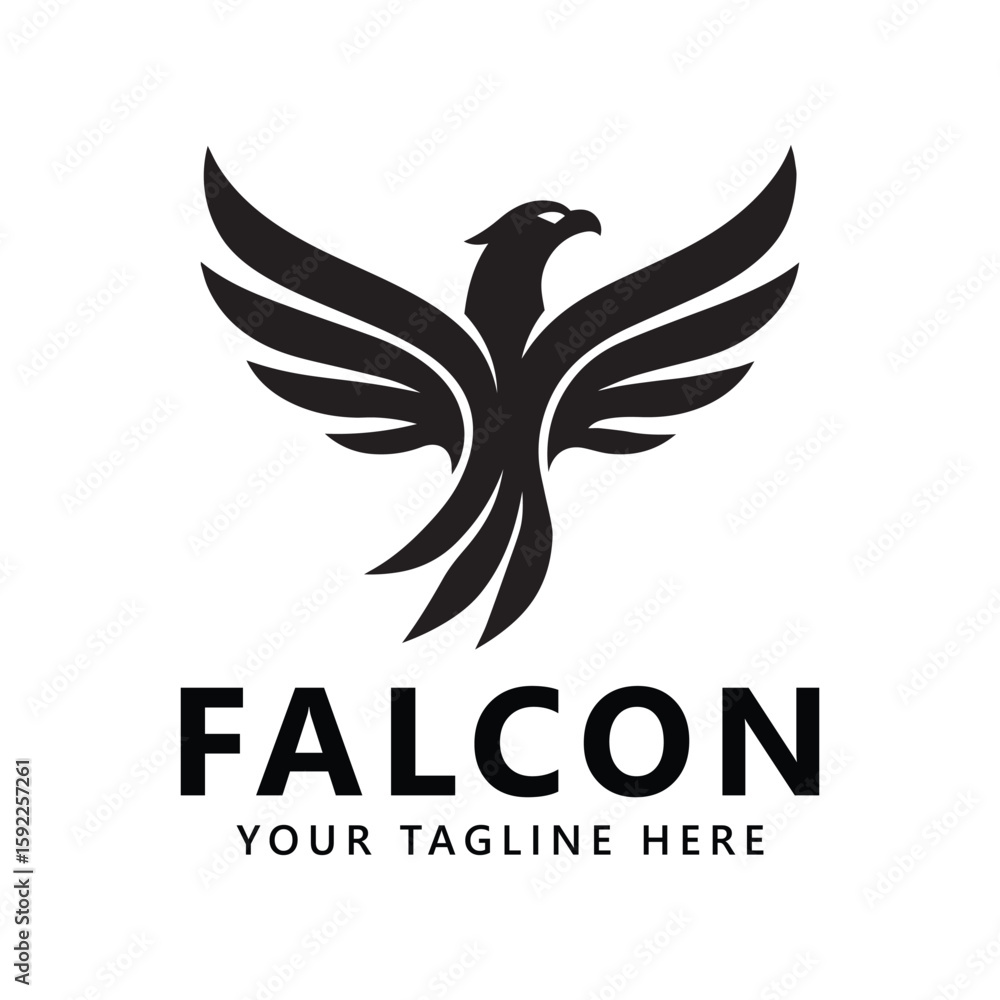 Fototapeta premium Black Falcon Logo Design with Bold Typography