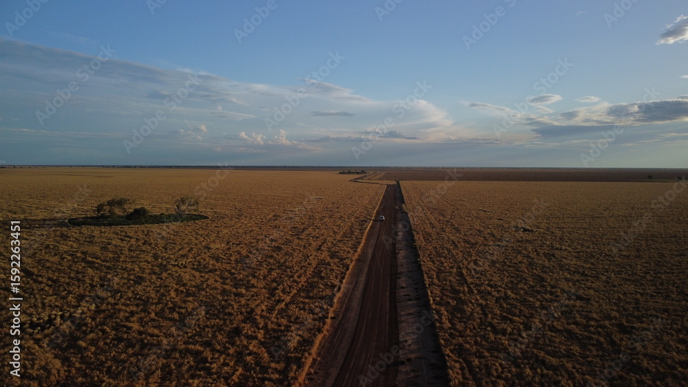 Fototapeta premium DRONE SHOT OVER A FARM IN AUSTRALIA