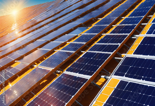 Eyecatching Low angle solar pannels arrangement