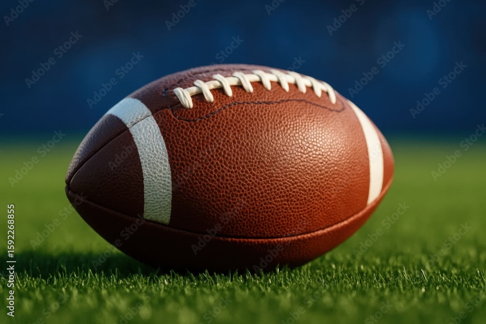 Obraz premium A Lone American Football Ball Ready for the Play