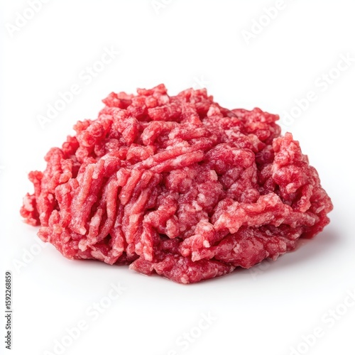 Wallpaper Mural Fresh Ground Beef Isolated on White Background, Close-up Raw Minced Meat, Perfect for Burgers, Meatloaf, and Culinary Creations Torontodigital.ca