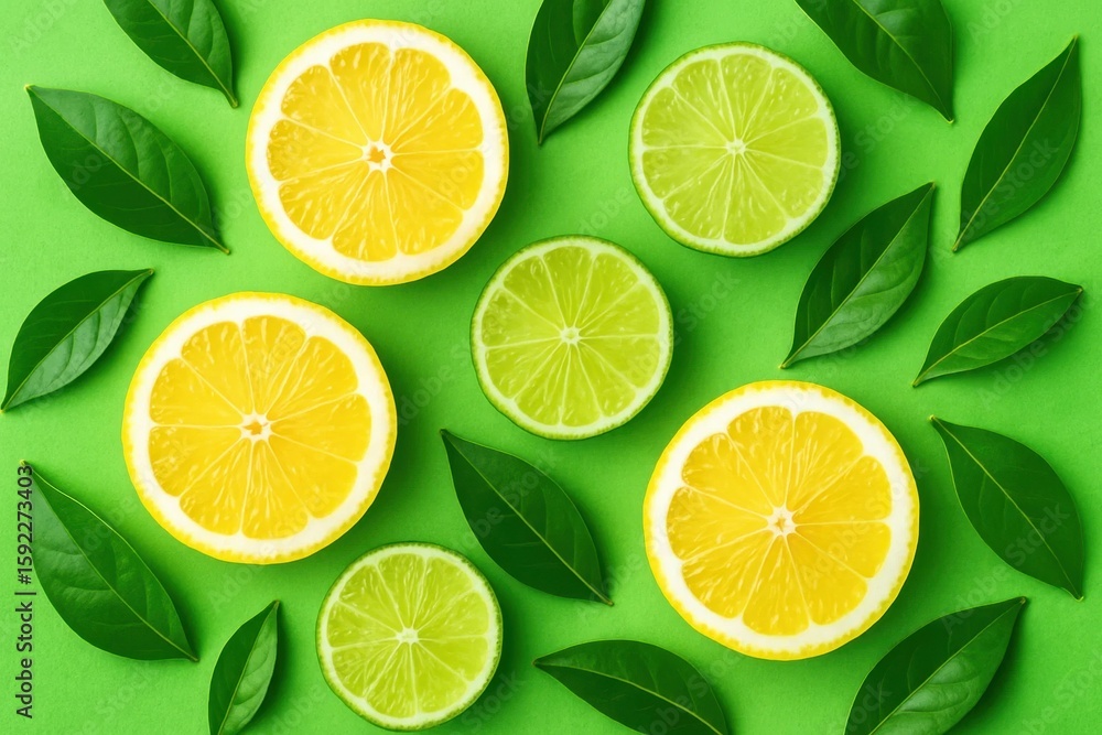 Fototapeta premium A Symphony of Citrus and Leafy Greens