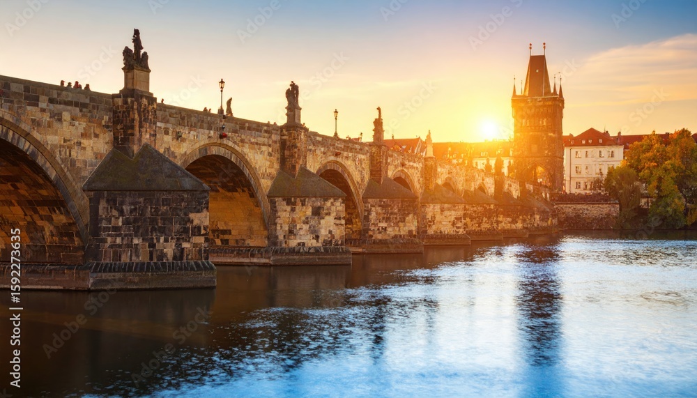 Fototapeta premium Prague Charles Bridge at sunset (1)